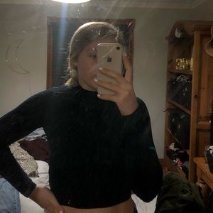 Urban outfitters suede long sleeve crop top